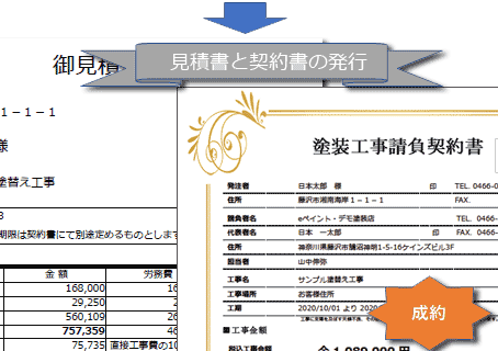 外壁塗装の見積書と契約書のサンプル-eペイント